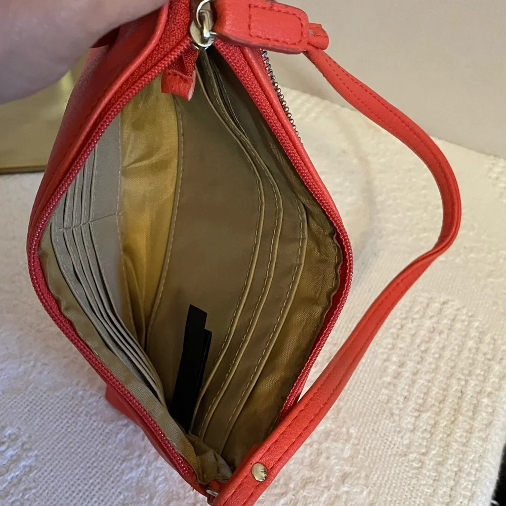 Nicole Miller Vibrant Coral Wristlet~ Ideal for on the go‎ ~